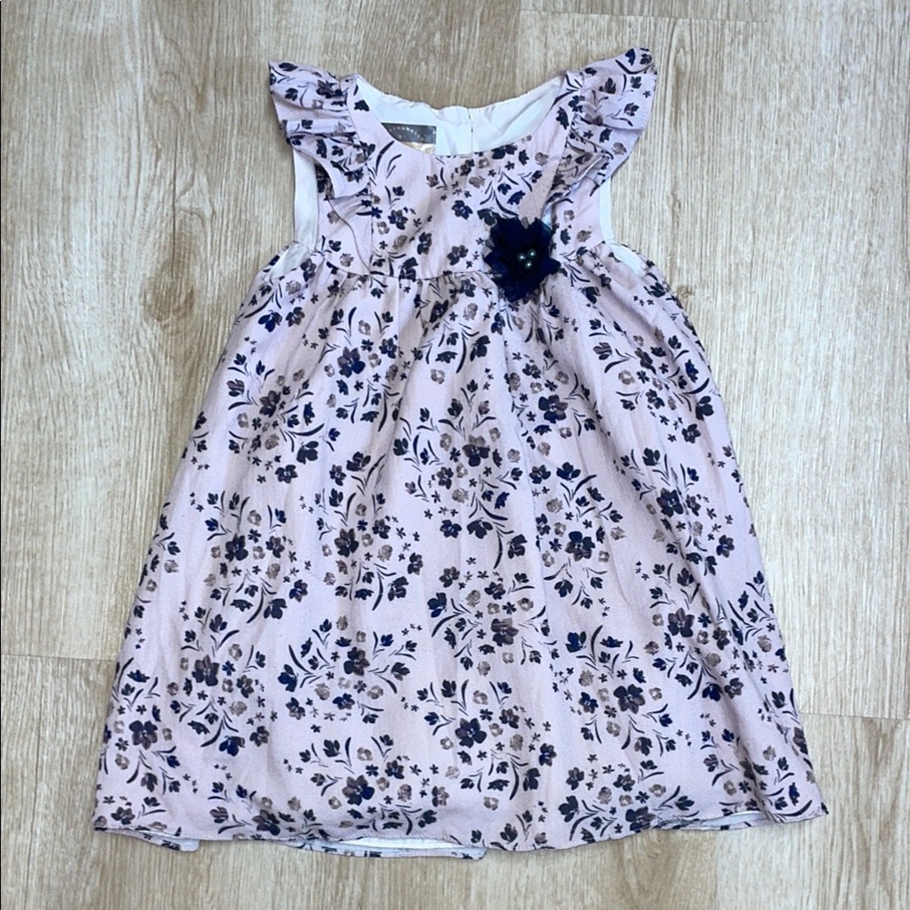 Pastourelle by Pippa & Julie pink purple floral print dress girl’s size 5